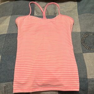 Lululemon Pink Striped Tank Top